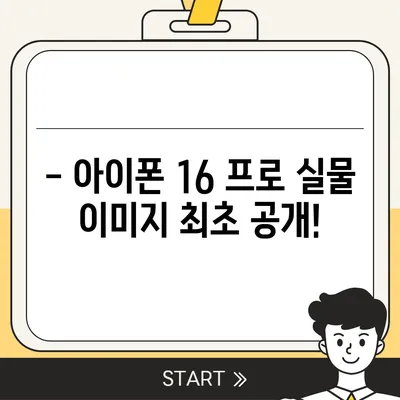 아이폰 16 프로의 디자인, 출시일, 실물 이미지