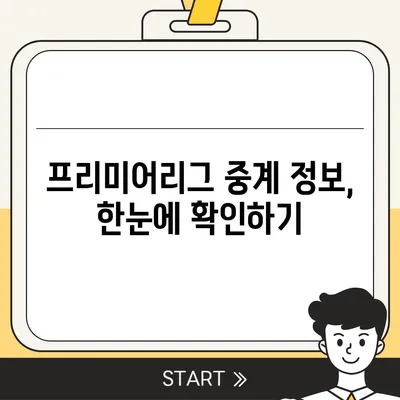 프리미어리그 중계 시청 가이드| 실시간 경기, 채널 정보, 해외 중계까지! | 프리미어리그, 축구 중계, 스포츠 중계, 실시간 시청