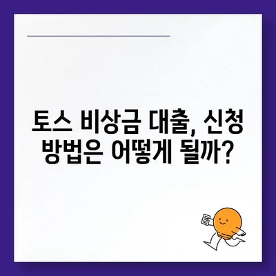 토스 비상금 대출 50만원, 즉시 신청 가능할까요? | 토스, 비상금 대출, 한도, 금리, 신청 방법