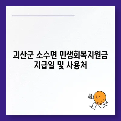 충청북도 괴산군 소수면 민생회복지원금 | 신청 | 신청방법 | 대상 | 지급일 | 사용처 | 전국민 | 이재명 | 2024