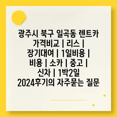 광주시 북구 일곡동 렌트카 가격비교 | 리스 | 장기대여 | 1일비용 | 비용 | 소카 | 중고 | 신차 | 1박2일 2024후기