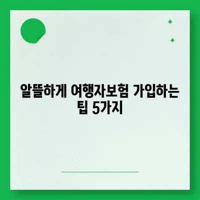 여행자보험 싸게 가입하는 방법 | 추천 보험사 비교, 할인 꿀팁, 주의 사항