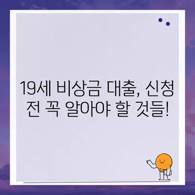 만 19세 비상금 대출 신청, 어디서 어떻게? | 비상금 대출, 19세 대출, 신청 방법, 주요 조건