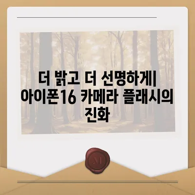 아이폰16 카메라 | 세상을 밝게 비추는 새로운 플래시