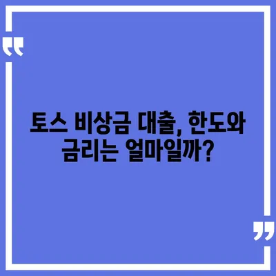 토스 비상금 대출 50만원, 즉시 신청 가능할까요? | 토스, 비상금 대출, 한도, 금리, 신청 방법