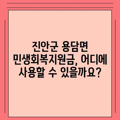 전라북도 진안군 용담면 민생회복지원금 | 신청 | 신청방법 | 대상 | 지급일 | 사용처 | 전국민 | 이재명 | 2024