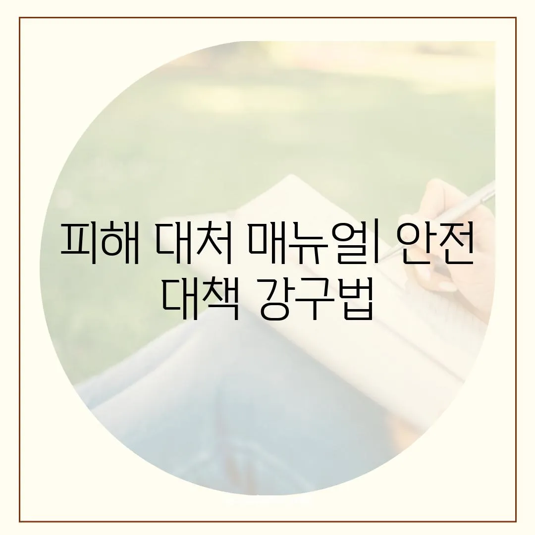 피해 대처 매뉴얼| 안전 대책 강구법