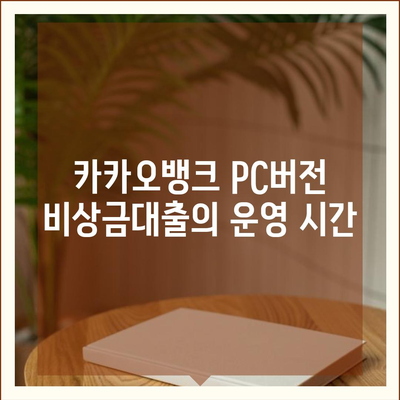 카카오뱅크 pc버전 비상금대출신청