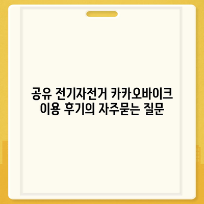 공유 전기자전거 카카오바이크 이용 후기