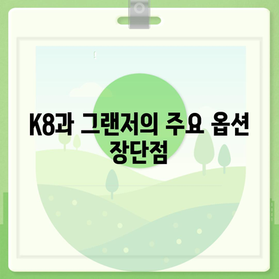 K8 페이스리프트 vs 그랜저 | 옵션 및 장기렌트 가격 비교