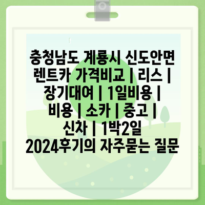 충청남도 계룡시 신도안면 렌트카 가격비교 | 리스 | 장기대여 | 1일비용 | 비용 | 소카 | 중고 | 신차 | 1박2일 2024후기