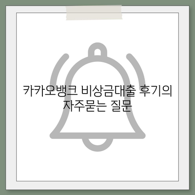 카카오뱅크 비상금대출 후기