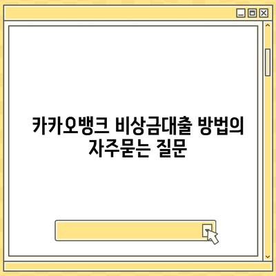 카카오뱅크 비상금대출 방법