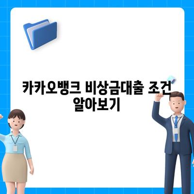 카카오뱅크 비상금대출 신청