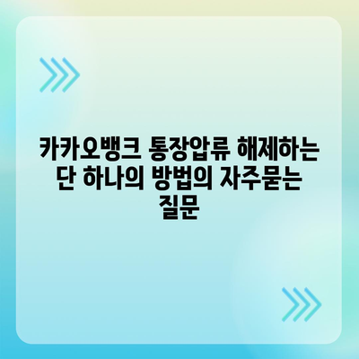 카카오뱅크 통장압류 해제하는 단 하나의 방법