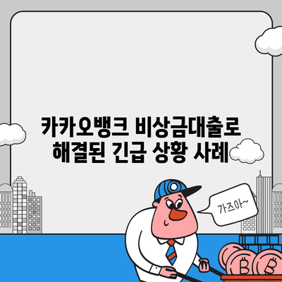 카카오뱅크 비상금대출 후기