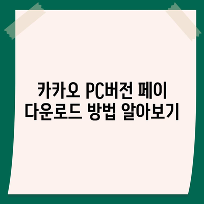 카카오 pc버전 페이 pc버전 pc버전 pc버전 다운로드