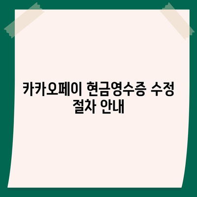 카카오페이 현금영수증 발급 및 확인, 수정 방법