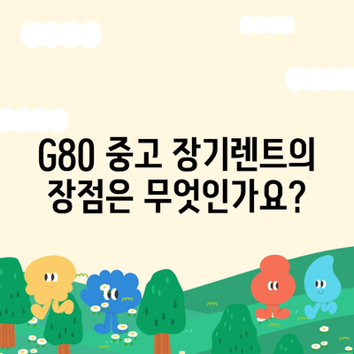 G80 중고 장기렌트 성공 후기 공개