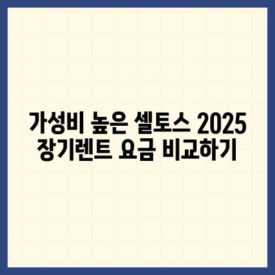 기아 셀토스 2025 장기렌트 가성비 극대화하기