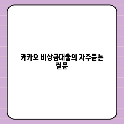 카카오 비상금대출