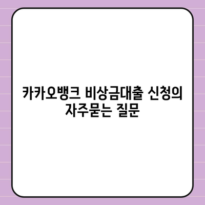 카카오뱅크 비상금대출 신청