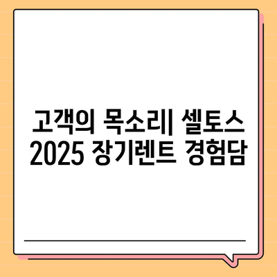 셀토스 2025 장기렌트 비용 대비 효과