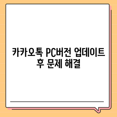 카카오톡 pc버전 오류