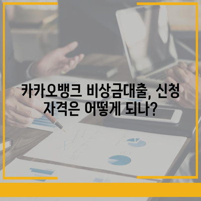 카카오뱅크 비상금대출 신청