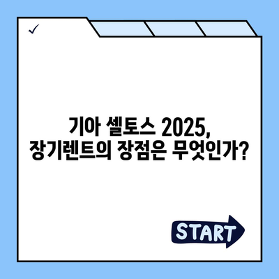 기아 셀토스 2025 장기렌트 비용 효율 극대화