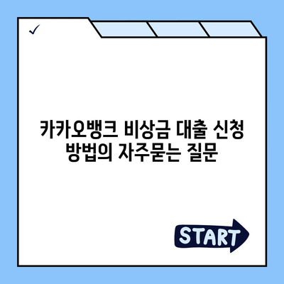 카카오뱅크 비상금 대출 신청 방법