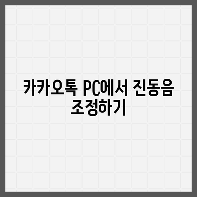 카카오톡 pc버전 진동설정