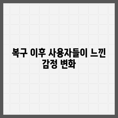 카카오톡 복구 이후 사용자 반응