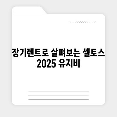 셀토스 2025 장기렌트 비용 대비 효과