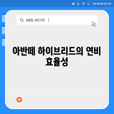 아반떼 하이브리드 장기렌트, 그 인기 비결