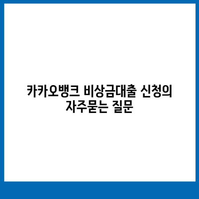 카카오뱅크 비상금대출 신청