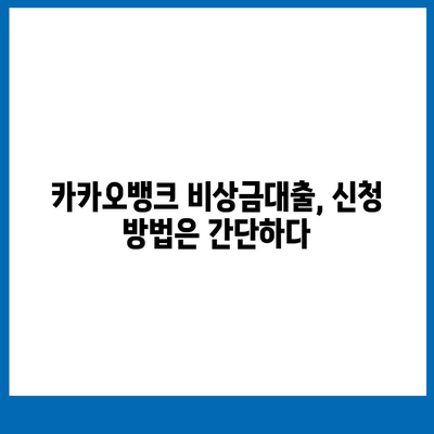 카카오뱅크 비상금대출 신청