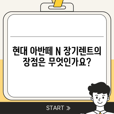 현대 아반떼 N 장기렌트 궁금증 해결