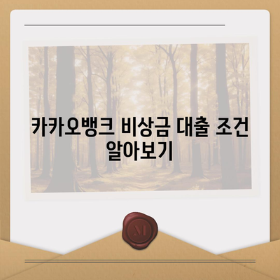 카카오뱅크 비상금 대출 신청 방법