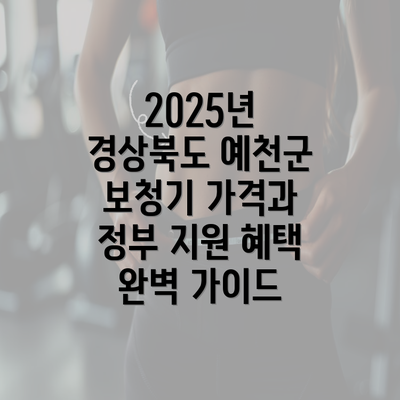 2025년 경상북도 예천군 보청기 가격과 정부 지원 혜택 완벽 가이드