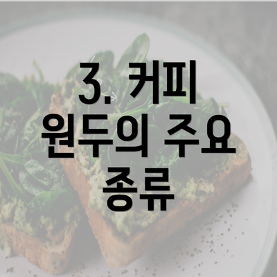 3. 커피 원두의 주요 종류