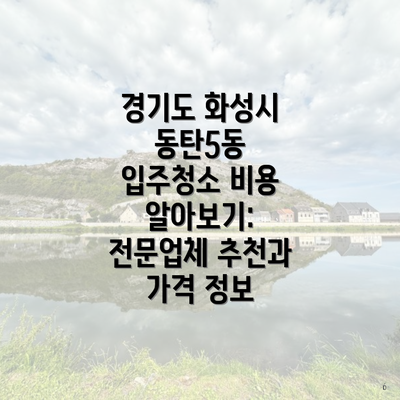 경기도 화성시 동탄5동 입주청소 비용 알아보기: 전문업체 추천과 가격 정보