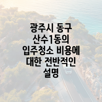 광주시 동구 산수1동의 입주청소 비용에 대한 전반적인 설명