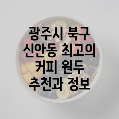 광주시 북구 신안동 최고의 커피 원두 추천과 정보