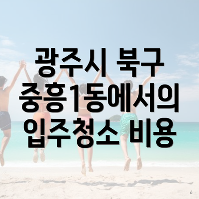 광주시 북구 중흥1동에서의 입주청소 비용