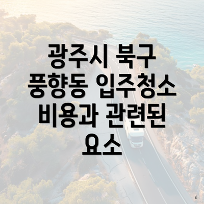 광주시 북구 풍향동 입주청소 비용과 관련된 요소