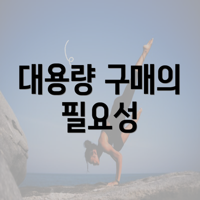 대용량 구매의 필요성