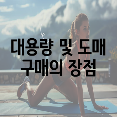 대용량 및 도매 구매의 장점