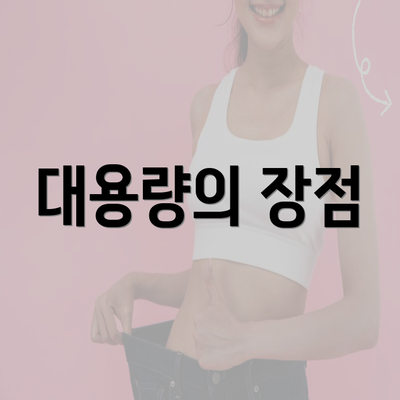 대용량의 장점