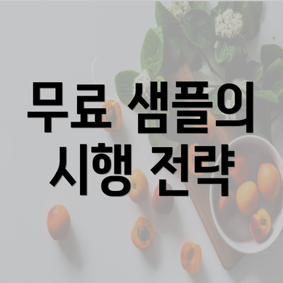 무료 샘플의 시행 전략